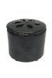 画像1: 信楽焼き陶器香炉（鉄黒色）灰・炭付きセット (1)