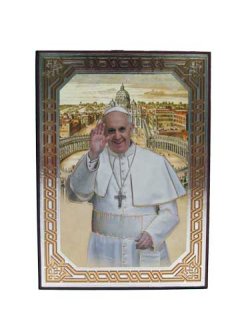画像1: イタリア直輸入デコパージュ板絵（Papa Francesco）