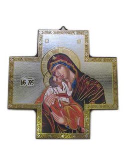 画像1: 壁掛けイコン十字架　聖母子