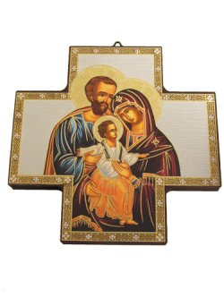 画像1: 壁掛けイコン十字架　聖家族