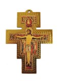イタリア直輸入 サンダミアーノ木製十字架（8.7×6.3cm）