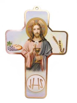 画像1: 聖体のデコパージュ十字架