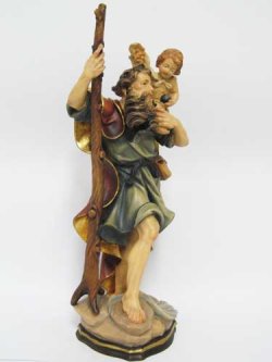 画像2: 木製聖クリストフォロ（クリストファー）の像 (高さ約22cm)