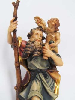 画像4: 木製聖クリストフォロ（クリストファー）の像 (高さ約22cm)