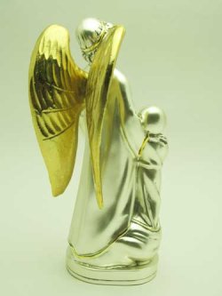 画像3: レジン製子どもと守護の天使の像(銀メッキ加工）