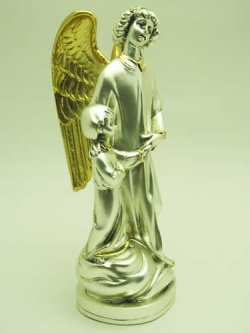 画像4: レジン製子どもと守護の天使の像(銀メッキ加工）