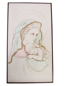 画像1: レジン製 聖母子の壁飾り