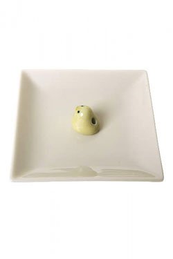 画像1: 陶器香皿 ヒヨコ(アイボリー) 