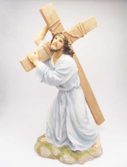 画像1: イギリス直輸入ハンドペイント聖像 十字架を担うキリスト  ※返品不可商品 