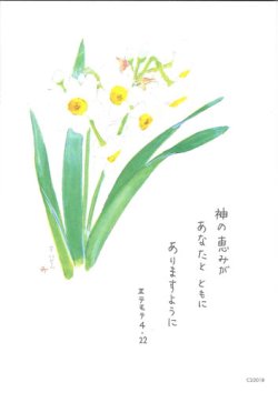 画像1: 花と祈りポストカード　すいせん （5枚組）