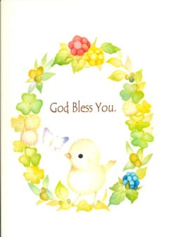 画像1: グリーティングカード God Bless You. (蝶とヒヨコ）