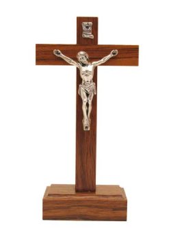 画像1: イタリア直輸入木製台付十字架（像付）