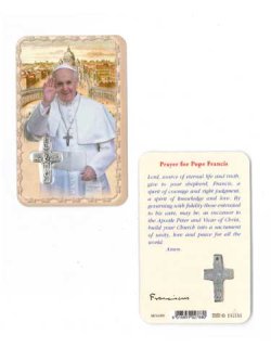 画像1:  教皇フランシスコ十字架メダイ付きカード 