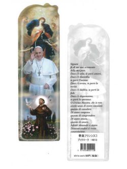 画像1: ブックマーク 教皇フランシスコ（結び目を解くマリアとアシジの聖フランシスコ）お祈り付 