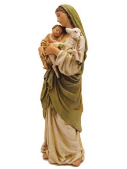 画像2: 聖像 再生木材製聖母子とひつじ像(Mary with Child and sheep）