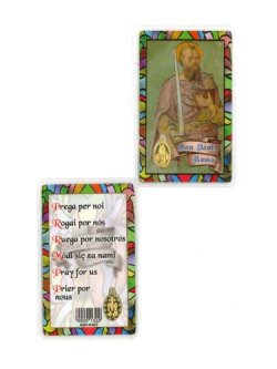 画像1: イタリア製メダイ付きカード 聖パウロ