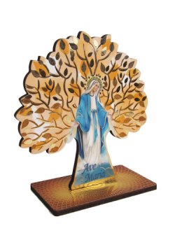 画像1: 生命の木と聖母マリアの木製卓上飾り 
