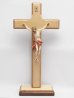 画像1: 木製台付十字架（像付・赤） (1)
