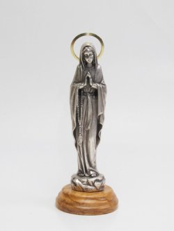 画像1: 台付金属ご像　ルルドの聖母