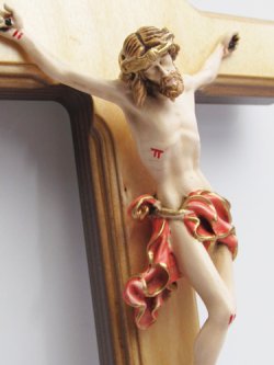 画像3: 木製壁掛け十字架（像付・赤）