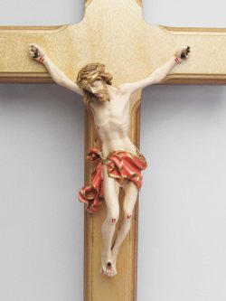 画像2: 木製壁掛け十字架（像付・赤）