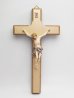 画像1: 木製壁掛け十字架（像付・青） (1)
