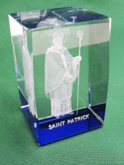 画像2: クリスタルガラス彫刻置物 聖パトリック（レーザー彫刻) ※返品不可商品