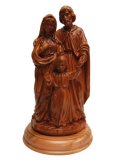オリーブ製木彫り像（聖家族）約18cm