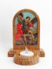 画像1: オリーブ製ライトキャンドルホルダー（大天使聖ミカエル）  (1)