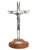 画像1: 金属像付オリーブ製キャンドルホルダー（像付十字架）  (1)