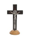 台付十字架（聖ベネディクト・銀黒 13.5cm） ※返品不可商品 