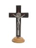 画像1: 台付十字架（聖ベネディクト・銀黒 13.5cm） ※返品不可商品  (1)
