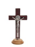 台付十字架（聖ベネディクト・銀赤 13.5cm） ※返品不可商品 