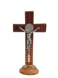 台付十字架（聖ベネディクト・金赤 13.5cm） ※返品不可商品 