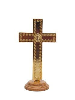 画像3: 台付十字架（聖ベネディクト・金黒 13.5cm） ※返品不可商品 