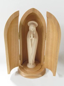画像1: ドーム型木製マリア像（大型・白木） ※返品不可商品 