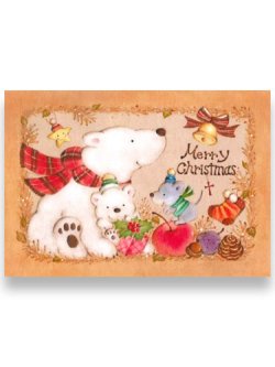 画像1: クリスマスカード　くま