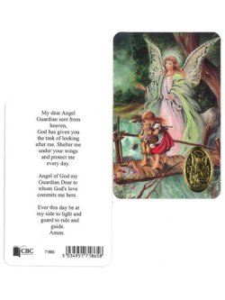 画像1: メダイ付きカード（守護の天使) ※返品不可商品 