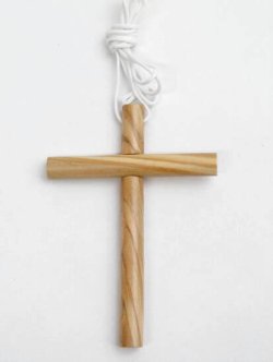 画像1: 紐付きオリーブ十字架ペンダント　※返品不可商品