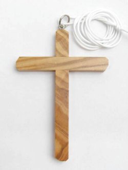 画像1: 紐付きオリーブ十字架ペンダント　※返品不可商品
