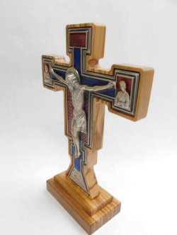 画像3: オリーブ製聖ダミアンの十字架(カラー） 18.5cm　※返品不可商品