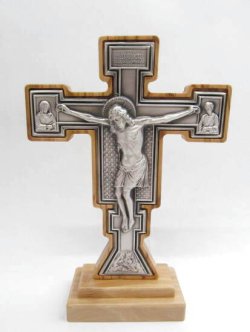 画像1: オリーブ製聖ダミアンの十字架 18.5cm　※返品不可商品