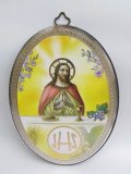 イタリア直輸入デコパージュ板絵（聖体のイエス）※返品不可商品