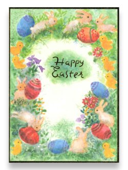 画像1: イースターカード うさぎとたまご ※返品不可商品
