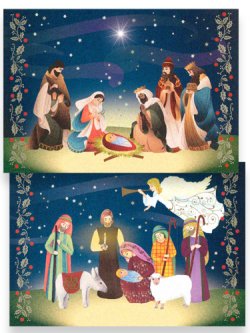 画像1: グリーティングカード2×2 クリスマス10034