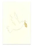 二つ折りクリスマスカード 2278V（オリーブをくわえた鳩） ※返品不可商品