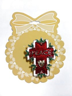 画像1: 十字架PEACE ブローチ　※返品不可商品