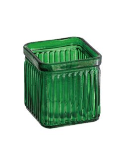 画像1: ガラスポット　グリーン/スクエア型