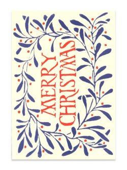 画像1: 二つ折りクリスマスカード MerryChristmas(blue) ※返品不可商品