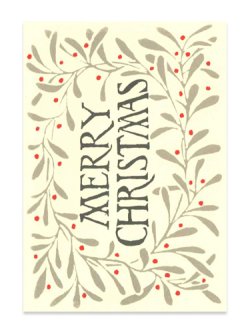画像1: 二つ折りクリスマスカード MerryChristmas(grey) ※返品不可商品